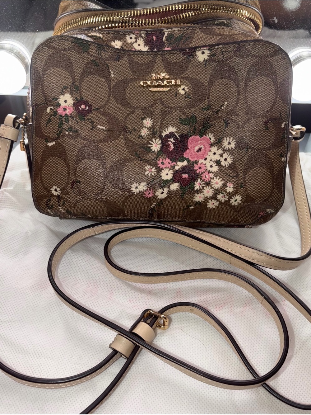 Coach floral camera bag